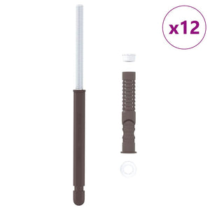 vidaXL Bracket per mensola galleggiante 12 pcs Marrone Ø10 x 170 mm