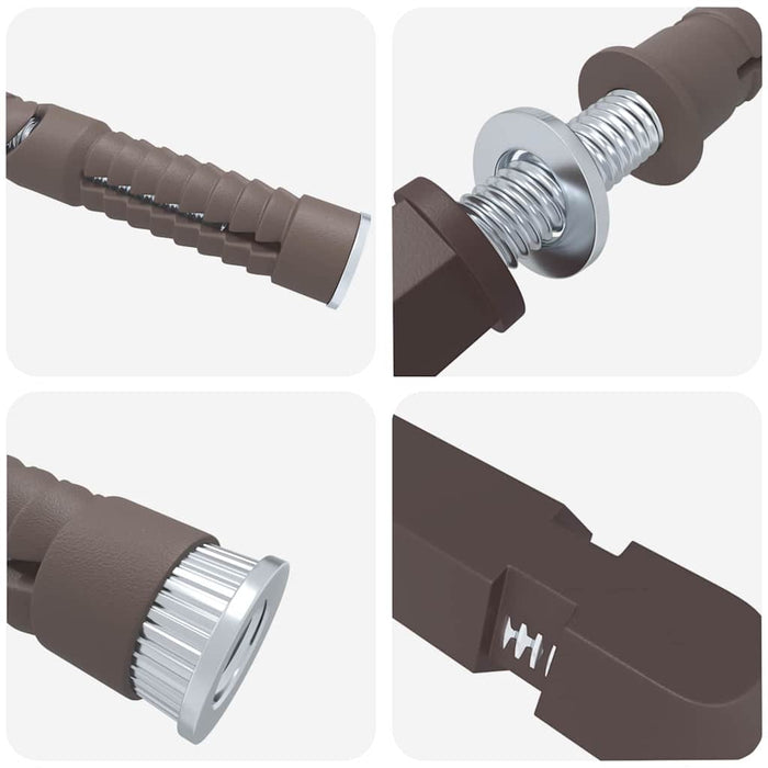 Bracket per mensola galleggiante 12 pcs Marrone Ø12 x 190 mm 4012406