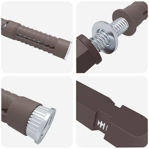 vidaXL Bracket per mensola galleggiante 12 pcs Marrone Ø12 x 190 mm