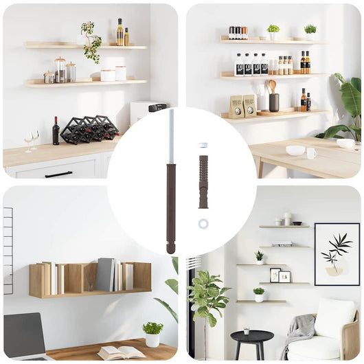 Bracket per mensola galleggiante 12 pcs Marrone Ø12 x 190 mm 4012406