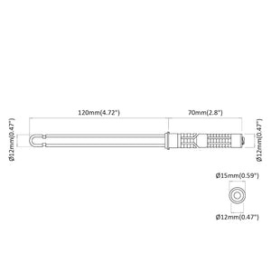 Bracket per mensola galleggiante 12 pcs Marrone Ø12 x 190 mm 4012406