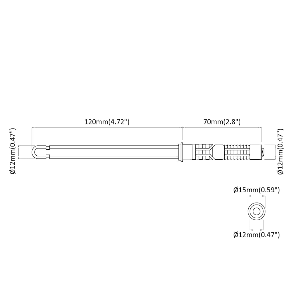 vidaXL Bracket per mensola galleggiante 12 pcs Marrone Ø12 x 190 mm
