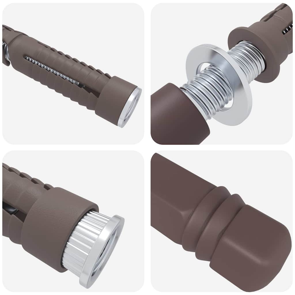 vidaXL Bracket per mensola galleggiante 12 pcs Marrone Ø14 x 210 mm