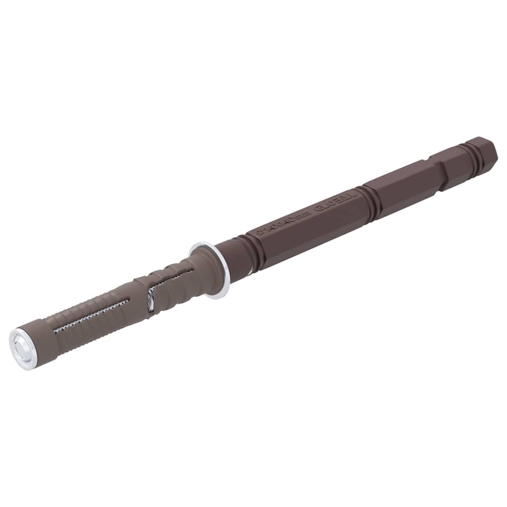 vidaXL Bracket per mensola galleggiante 12 pcs Marrone Ø14 x 210 mm