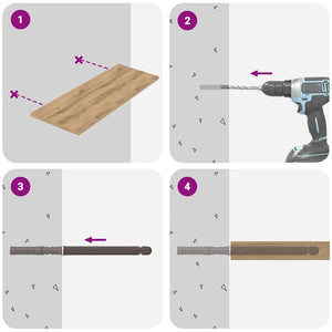 vidaXL Bracket per mensola galleggiante 12 pcs Marrone Ø14 x 210 mm