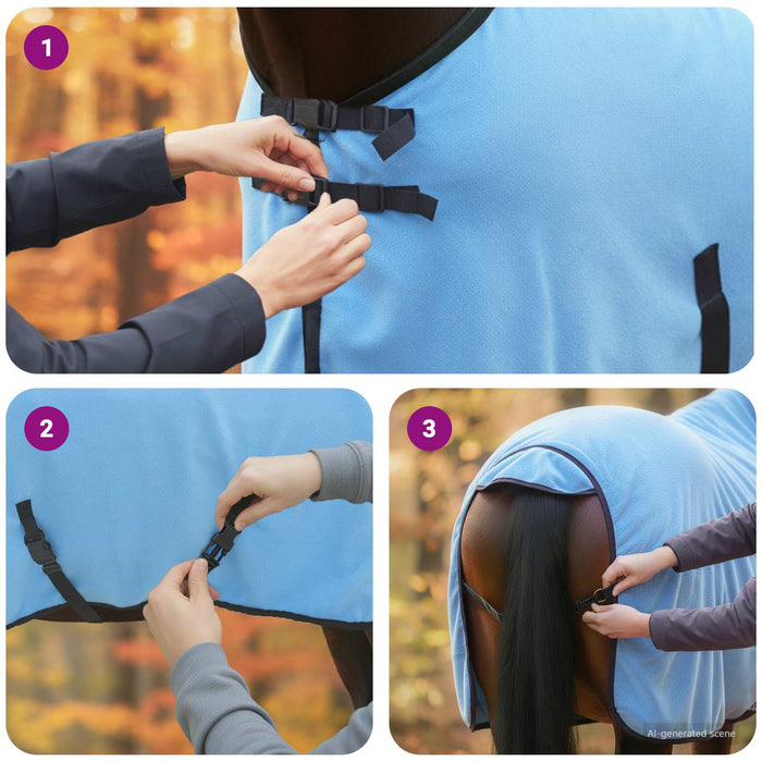 Coperta per Cavalli Aqua Completo Poliestere 42013189