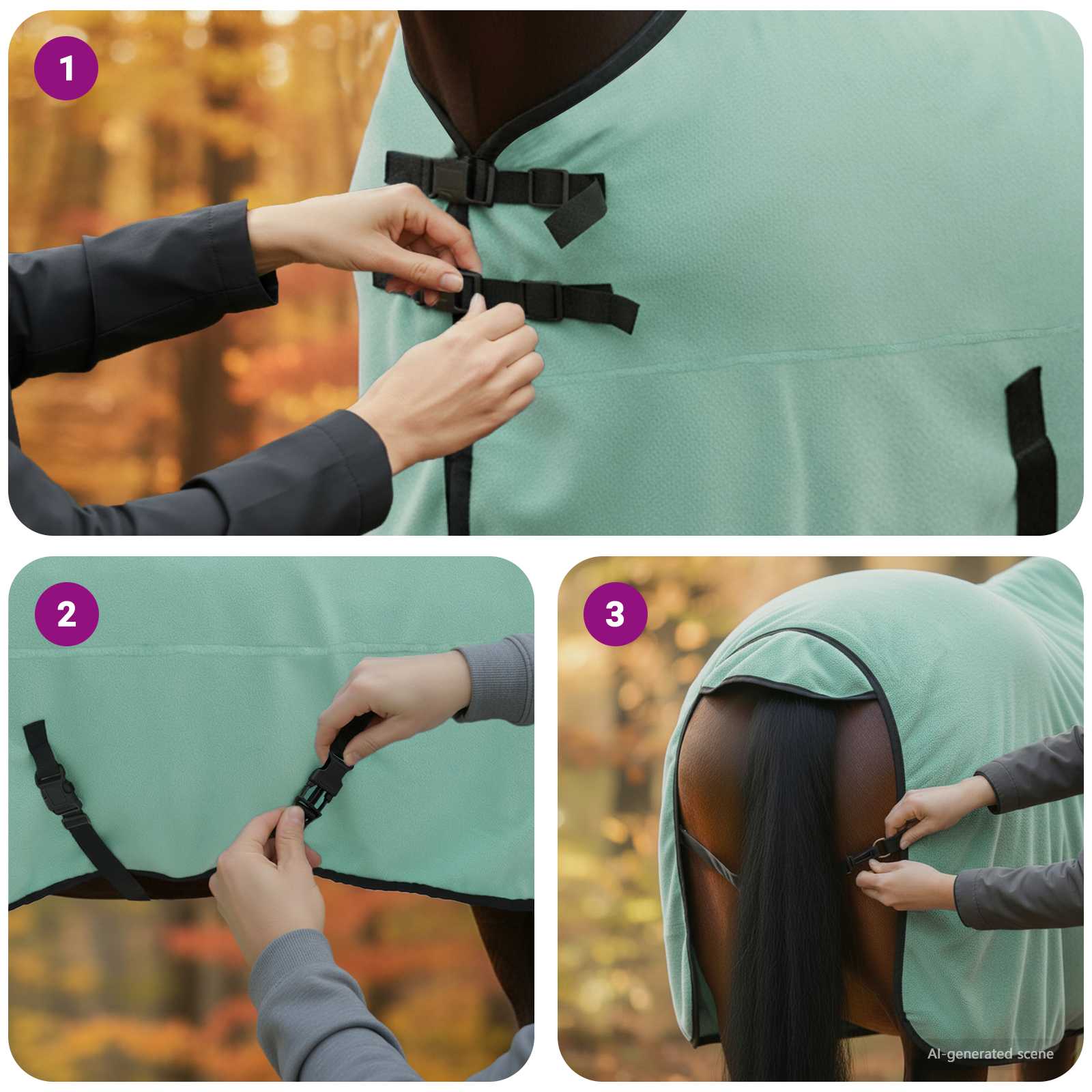 Coperta per Cavalli Verde speciale Poliestere 42013246