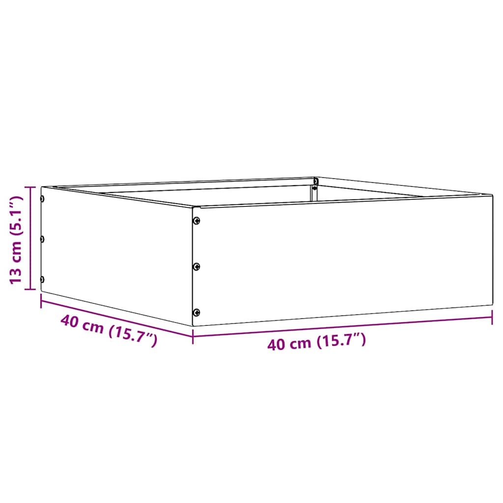 Bordura per Prato Bianco 40 x 40 x 13 cm Acciaio 874704