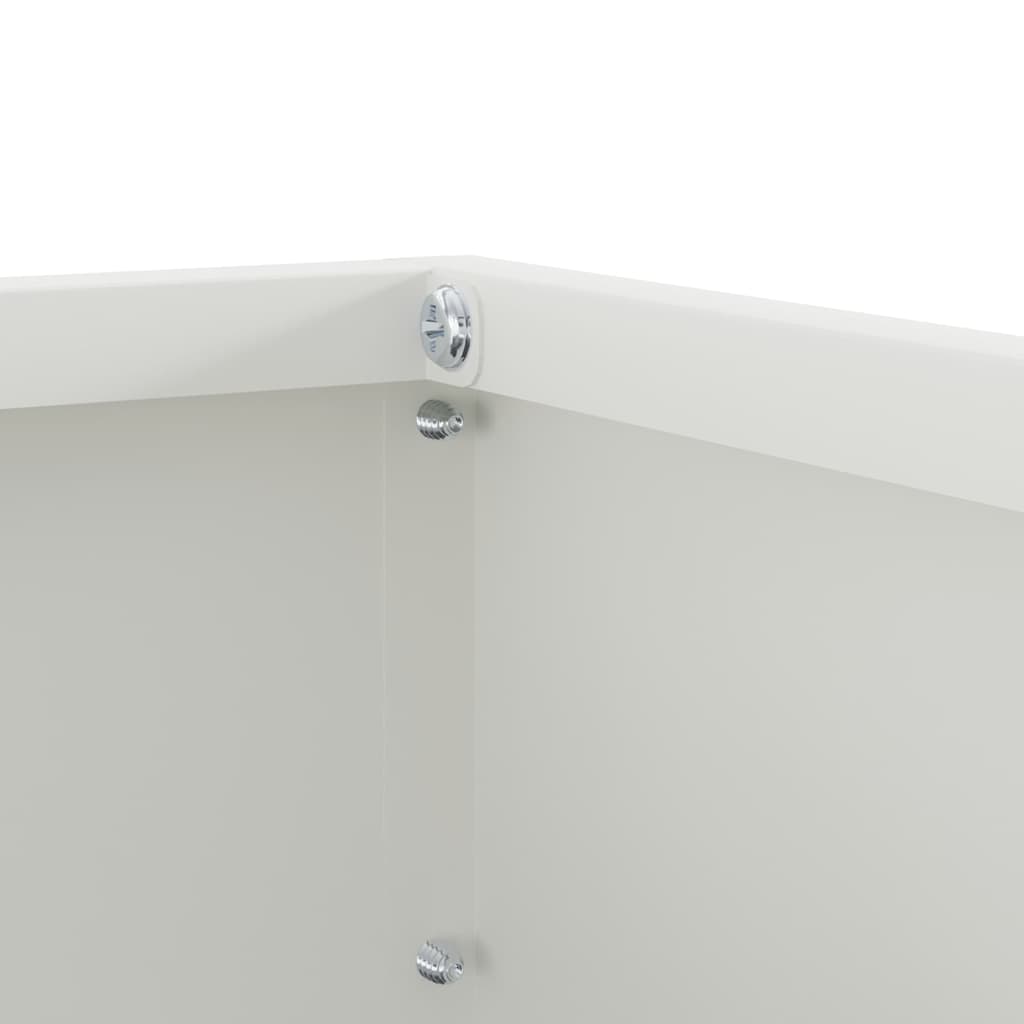 Bordura per Prato 6 pcs Bianco 40 x 40 x 13 cm Acciaio 874705