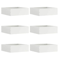Bordura per Prato 6 pcs Bianco 40 x 40 x 13 cm Acciaio 874705