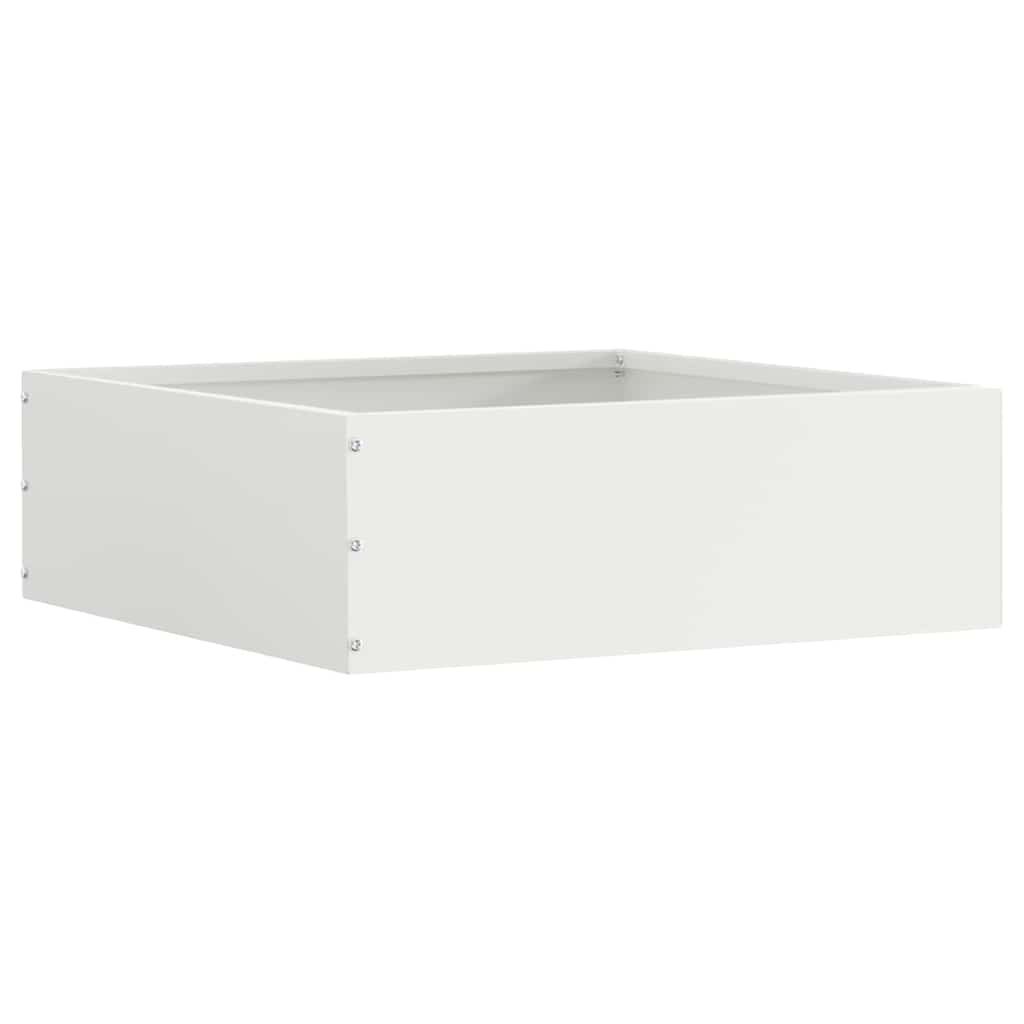 Bordura per Prato 6 pcs Bianco 40 x 40 x 13 cm Acciaio 874705