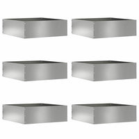 Bordura per Prato 6 pcs Argento 40 x 40 x 13 cm Acciaio zincato 874713
