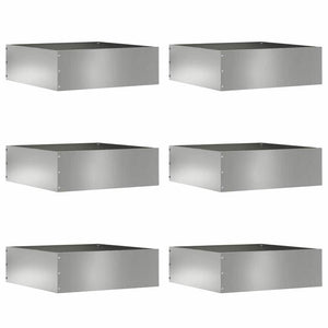Bordura per Prato 6 pcs Argento 40 x 40 x 13 cm Acciaio zincato 874713