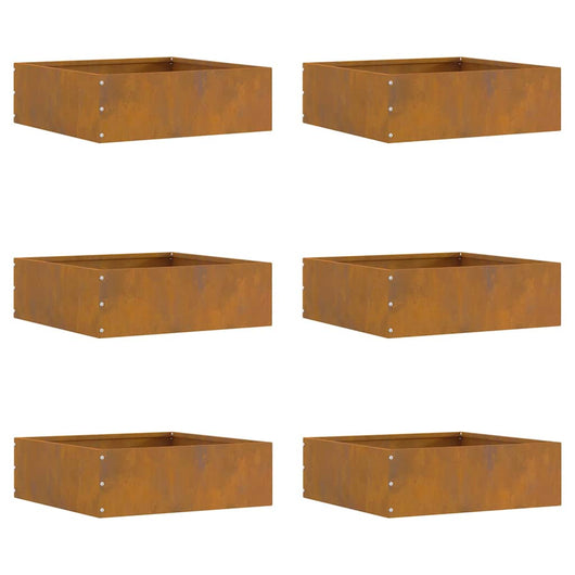 Bordura per Prato 6 pcs Ruggine 40 x 40 x 13 cm 874715