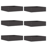 Bordura per Prato 6 pcs Nero 50 x 50 x 13 cm Acciaio 874717