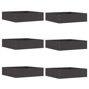 Bordura per Prato 6 pcs Nero 50 x 50 x 13 cm Acciaio 874717