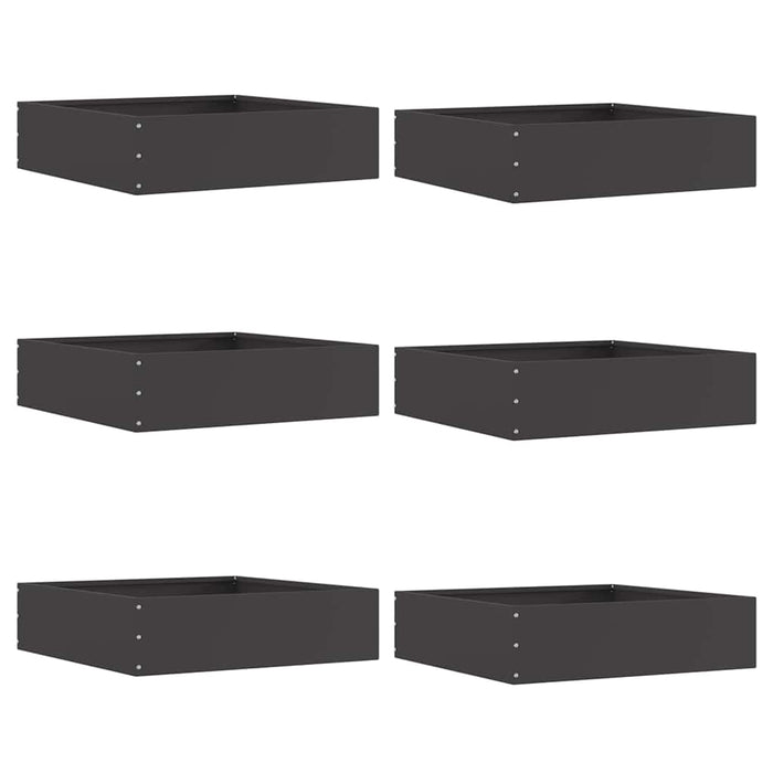 Bordura per Prato 6 pcs Nero 50 x 50 x 13 cm Acciaio 874717