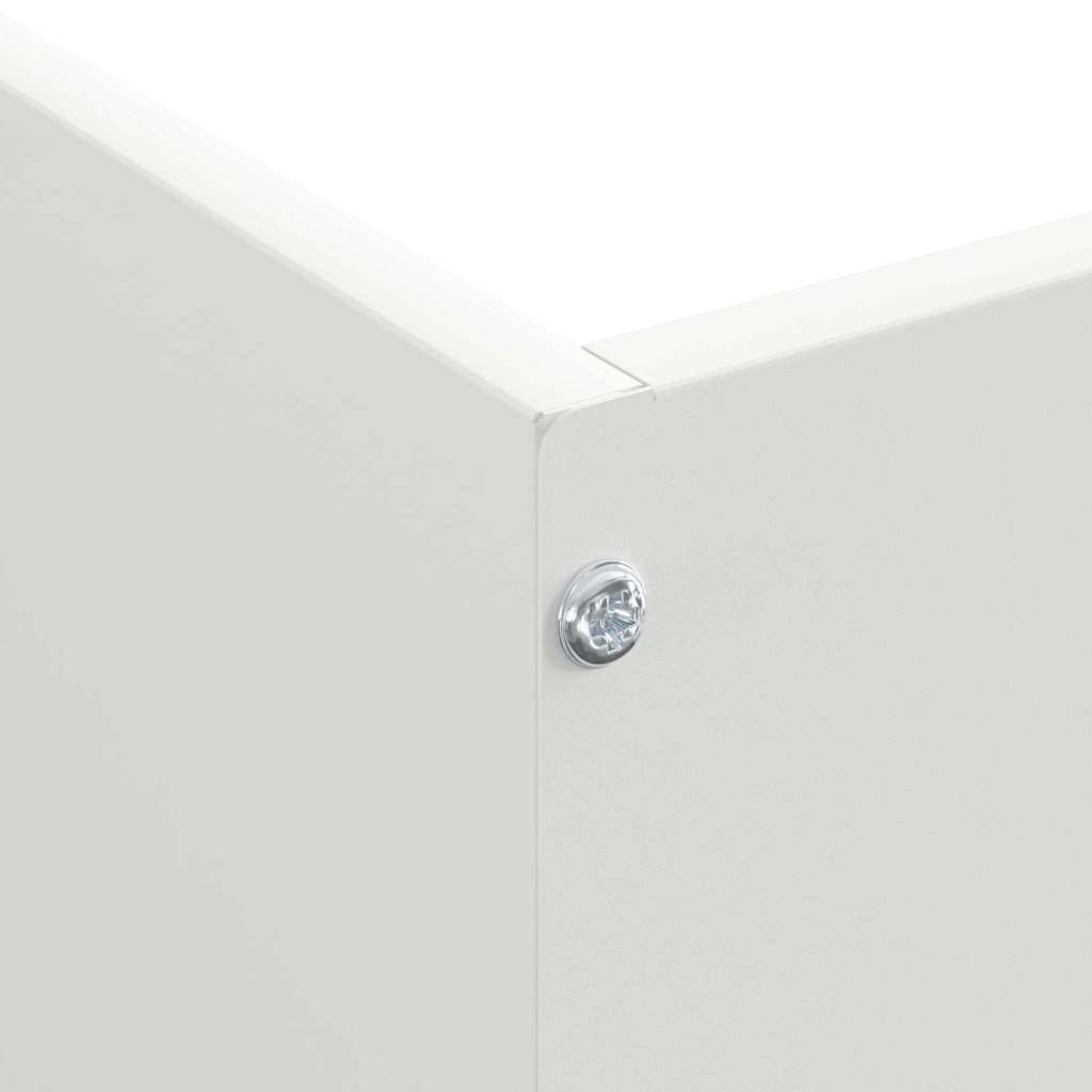 Bordura per Prato 6 pcs Bianco 50 x 50 x 13 cm Acciaio 874719