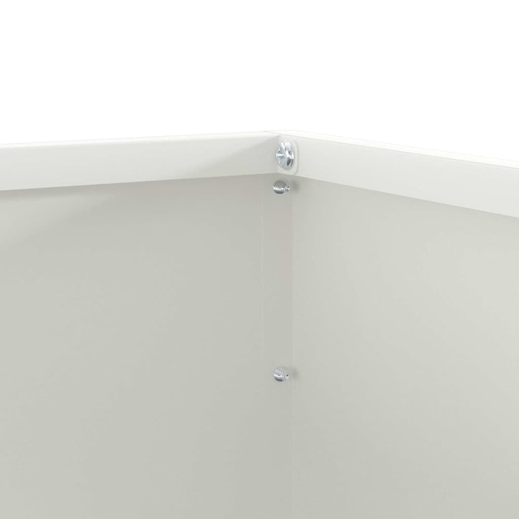 Bordura per Prato 6 pcs Bianco 50 x 50 x 13 cm Acciaio 874719