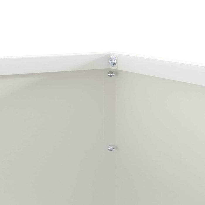 Bordura per Prato 6 pcs Bianco 50 x 50 x 13 cm Acciaio 874719