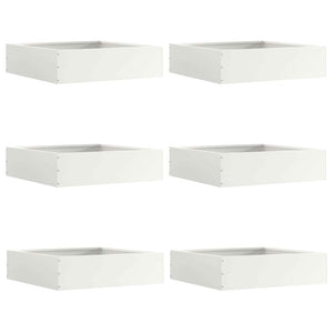 Bordura per Prato 6 pcs Bianco 50 x 50 x 13 cm Acciaio 874719