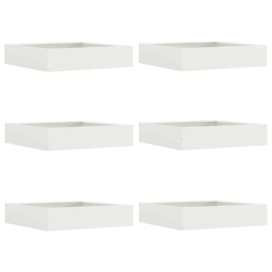 Bordura per Prato 6 pcs Bianco 60 x 60 x 13 cm Acciaio 874733