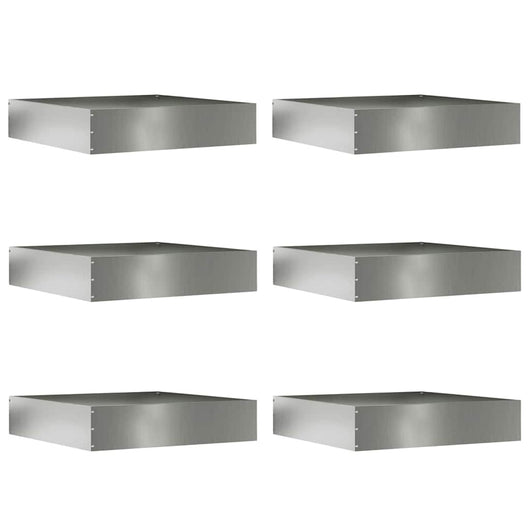 Bordura per Prato 6 pcs Argento 60 x 60 x 13 cm Acciaio zincato 874741