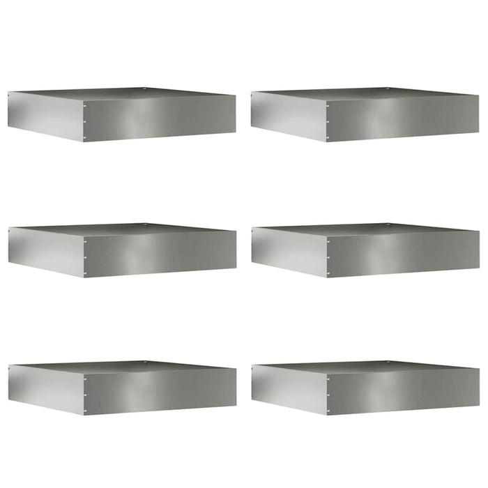 Bordura per Prato 6 pcs Argento 60 x 60 x 13 cm Acciaio zincato 874741