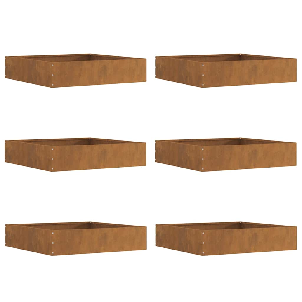 Bordura per Prato 6 pcs Ruggine 60 x 60 x 13 cm 874743