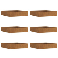 Bordura per Prato 6 pcs Ruggine 60 x 60 x 13 cm 874743