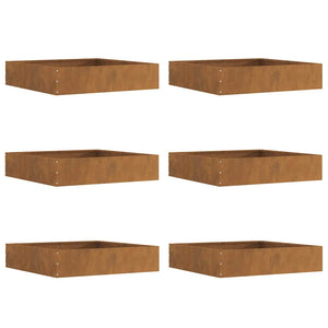 Bordura per Prato 6 pcs Ruggine 60 x 60 x 13 cm 874743