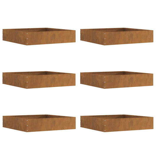 Bordura per Prato 6 pcs Ruggine 60 x 60 x 13 cm 874743