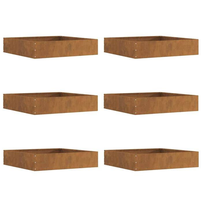 Bordura per Prato 6 pcs Ruggine 60 x 60 x 13 cm 874743