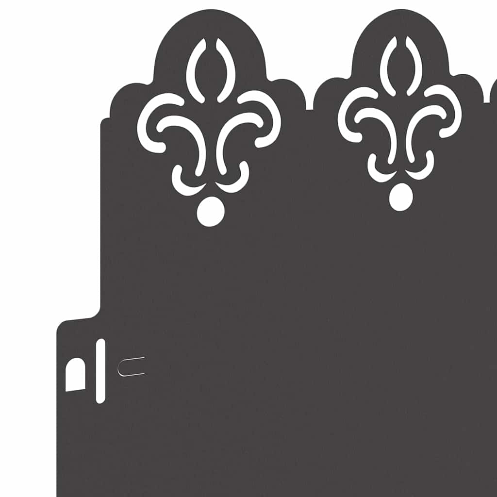 Bordure per prato 10 pcs Nero 103 x 0,05 x 22 cm Acciaio 874744