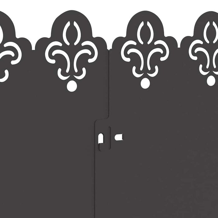 Bordure per prato 10 pcs Nero 103 x 0,05 x 22 cm Acciaio 874744