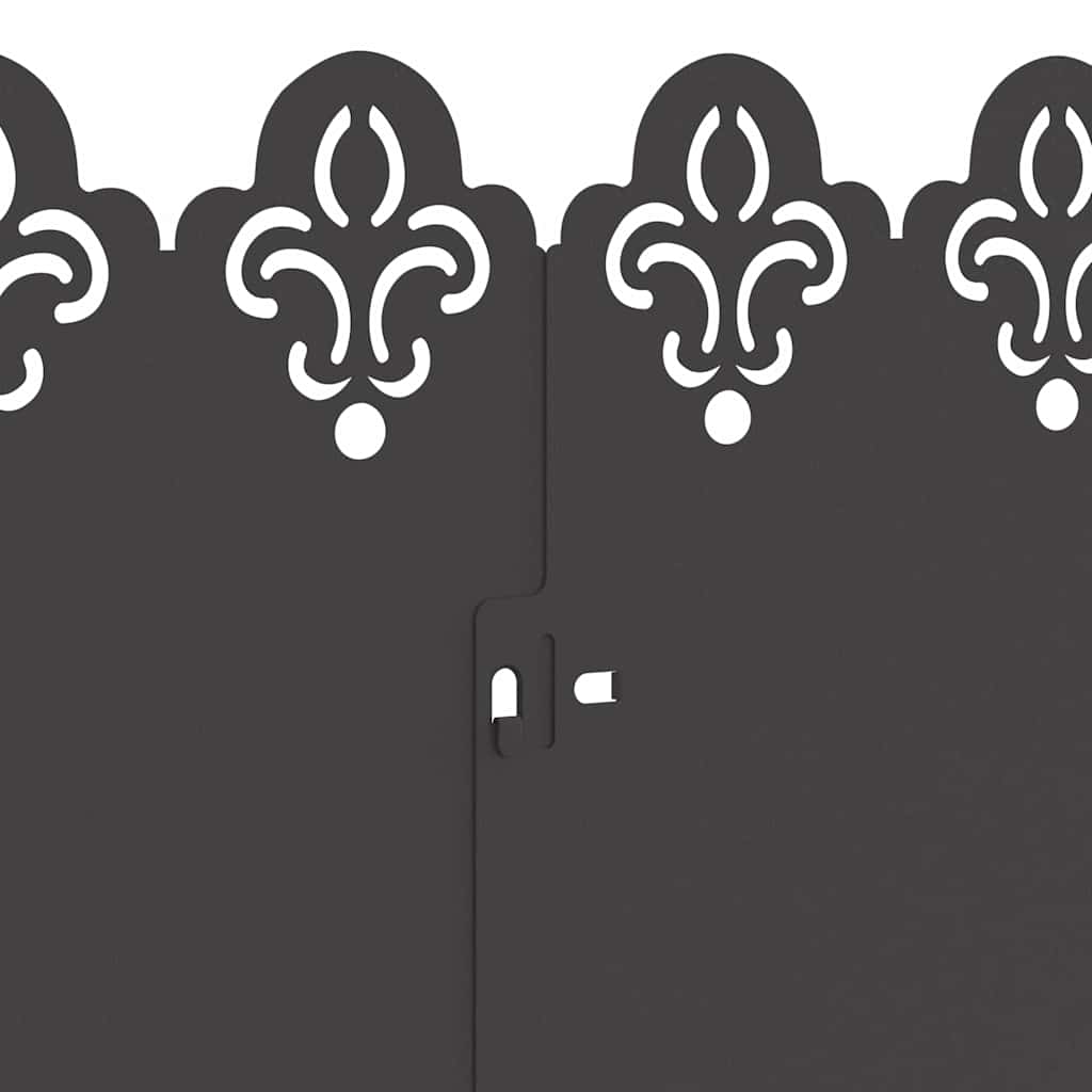 Bordure per prato 20 pcs Nero 103 x 0,05 x 22 cm Acciaio 874745