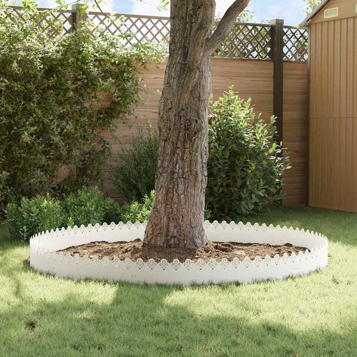 Bordure per prato 20 pcs Bianco 103 x 0,05 x 22 cm Acciaio 874748