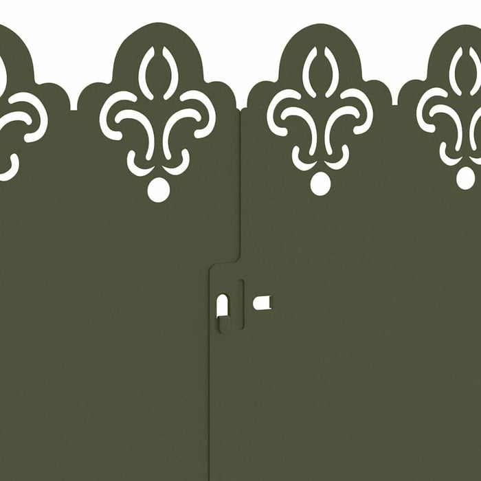 Bordure per prato 30 pcs Verde oliva 103 x 0,05 x 22 cm Acciaio 874755