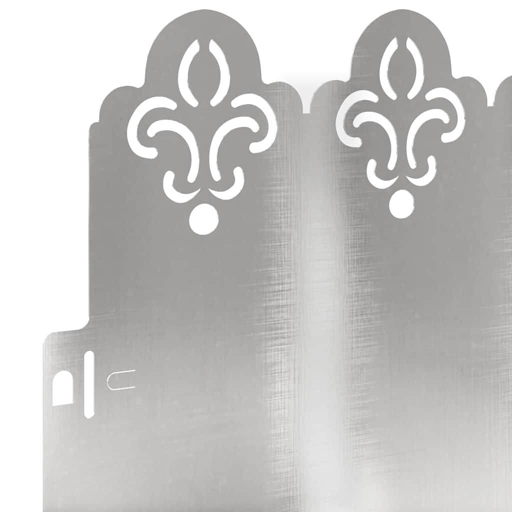 Bordure per prato 10 pcs Argento 103 x 0,05 x 22 cm 874756