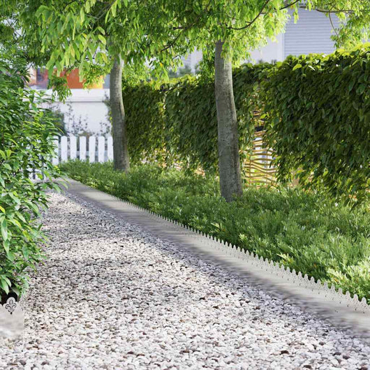 Bordure per prato 20 pcs Argento 103 x 0,05 x 22 cm 874757