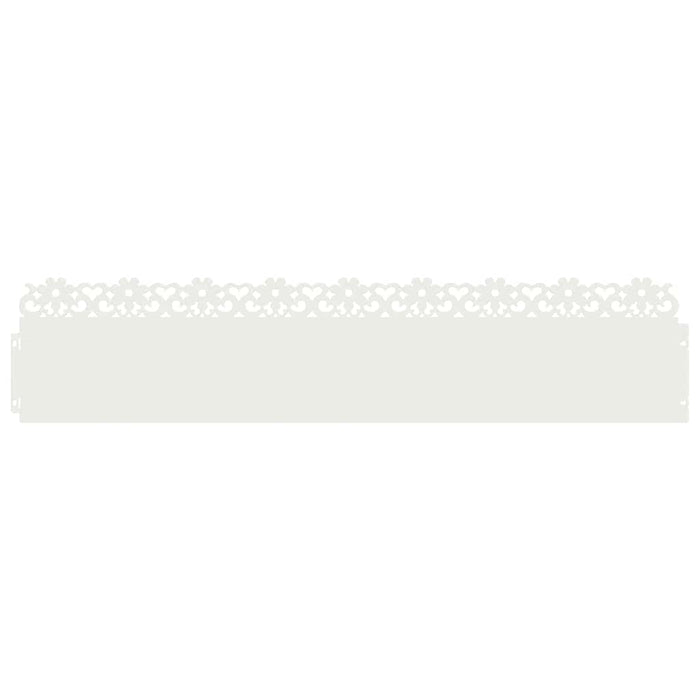 Bordure per prato 10 pcs Bianco 103 x 0,05 x 22 cm Acciaio 874768