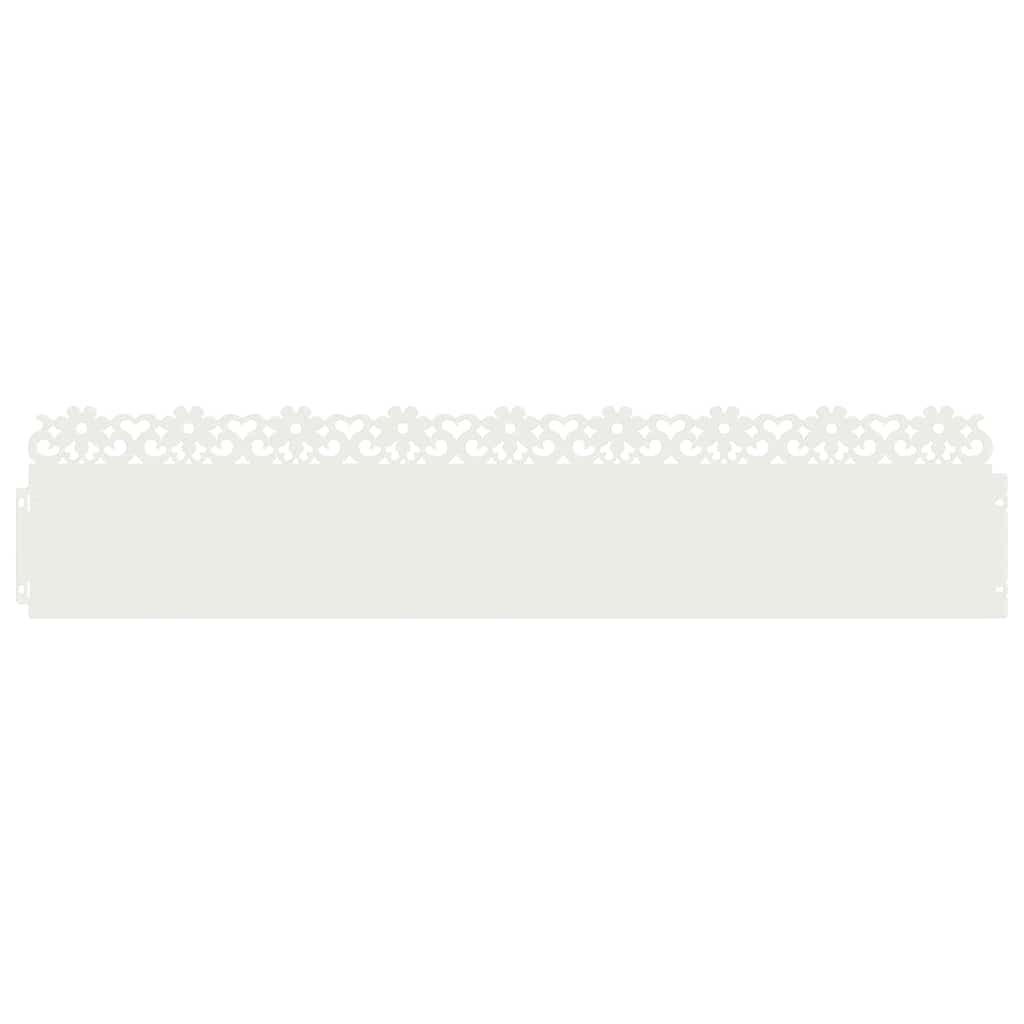 Bordure per prato 20 pcs Bianco 103 x 0,05 x 22 cm Acciaio 874769