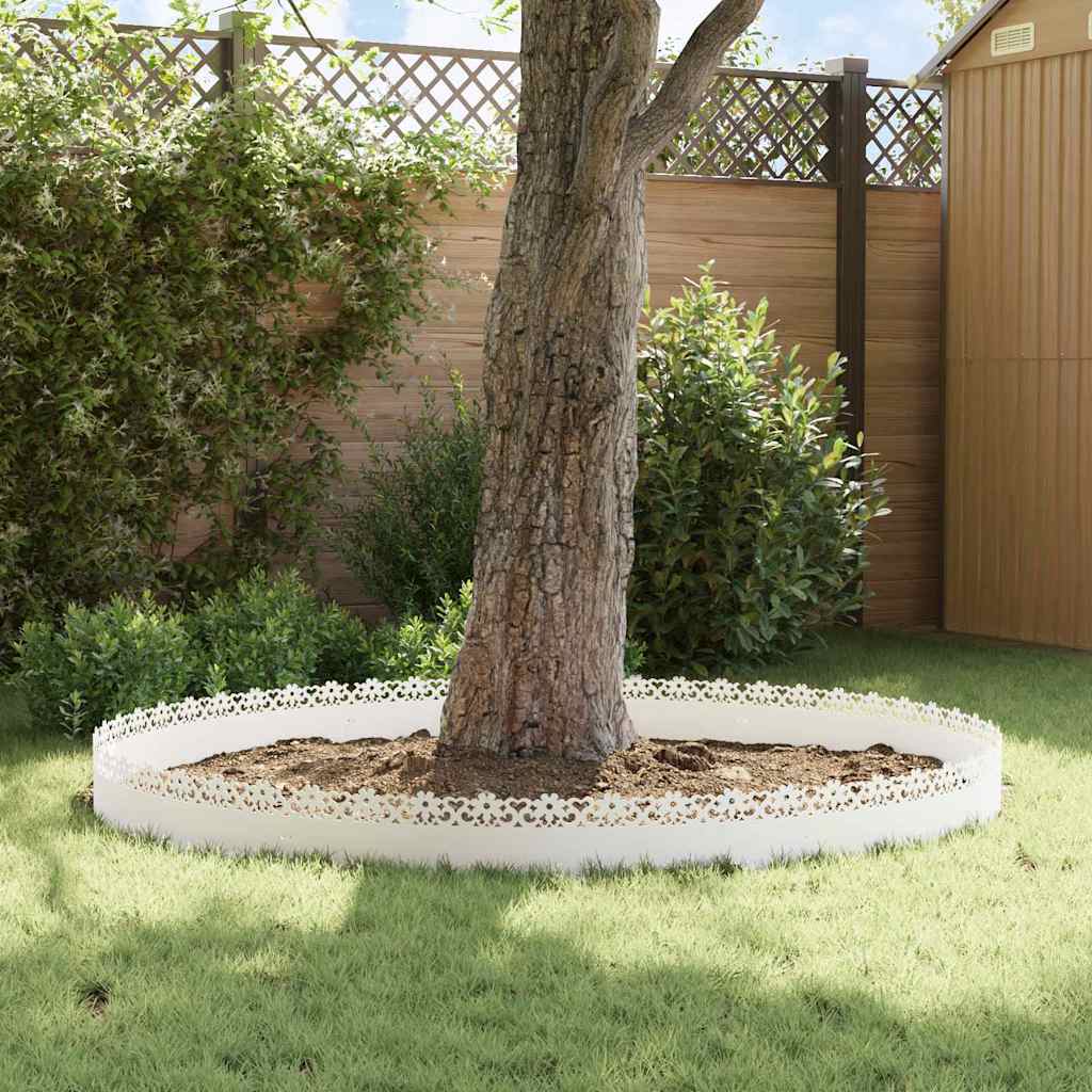 Bordure per prato 30 pcs Bianco 103 x 0,05 x 22 cm Acciaio 874770