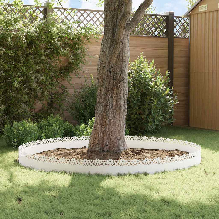 Bordure per prato 30 pcs Bianco 103 x 0,05 x 22 cm Acciaio 874770