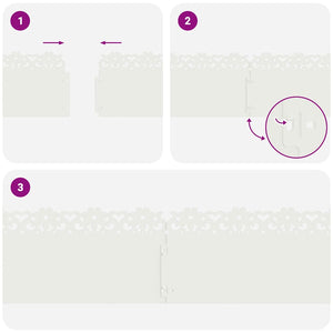 Bordure per prato 30 pcs Bianco 103 x 0,05 x 22 cm Acciaio 874770