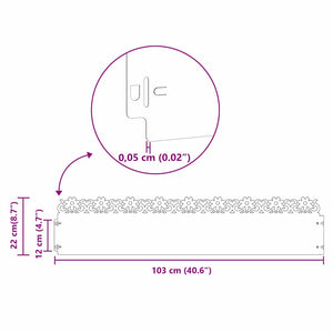 Bordure per prato 30 pcs Antracite 103 x 0,05 x 22 cm Acciaio 874773