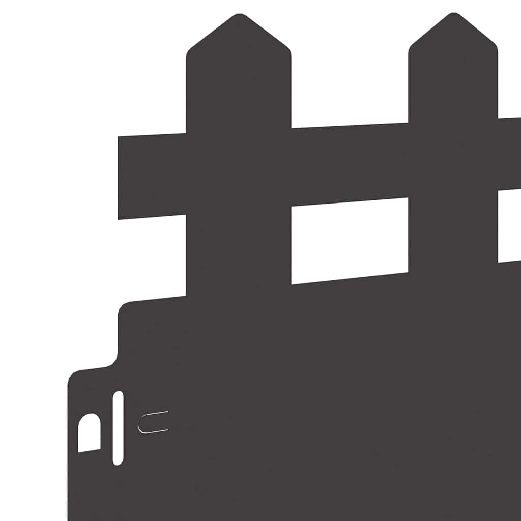 Bordure per prato 10 pcs Nero 103 x 0,05 x 22 cm Acciaio 874786