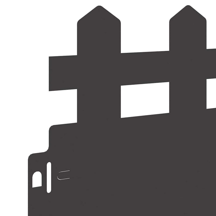 Bordure per prato 10 pcs Nero 103 x 0,05 x 22 cm Acciaio 874786