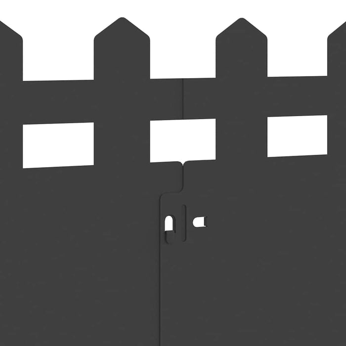 Bordure per prato 10 pcs Nero 103 x 0,05 x 22 cm Acciaio 874786