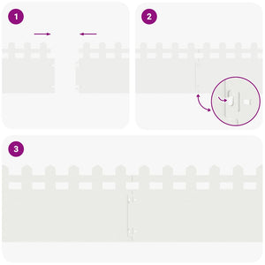 Bordure per prato 10 pcs Bianco 103 x 0,05 x 22 cm Acciaio 874789